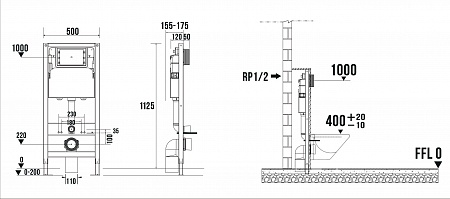 Сенсорная система инсталляции для подвесного унитаза 500х1125 (3 в 1) Terminus Георгиевск - фото 9 Сенсорная система инсталляции для подвесного унитаза 500х1125 (3 в 1) Terminus Георгиевск - фото 9