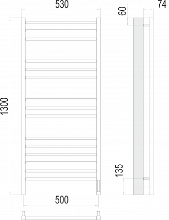 Сицилия П15 500х1300 электро (sensor quick touch) Полотенцесушитель TERMINUS)  Георгиевск - фото 3