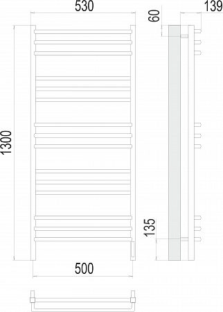 Соренто П15 500х1300 электро (sensor quick touch) Полотенцесушитель  TERMINUS Георгиевск - фото 3