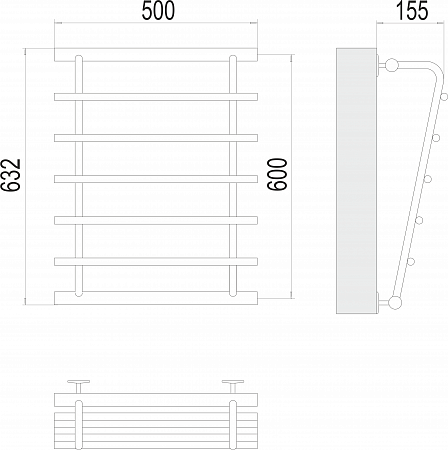 Каскад П5 600х500 Полотенцесушитель  TERMINUS Георгиевск - фото 3