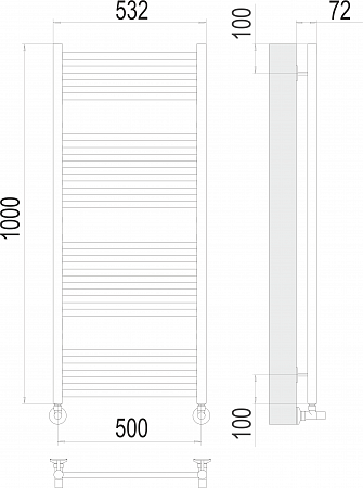 Аврора П20 500х1000 Полотенцесушитель  TERMINUS Георгиевск - фото 3