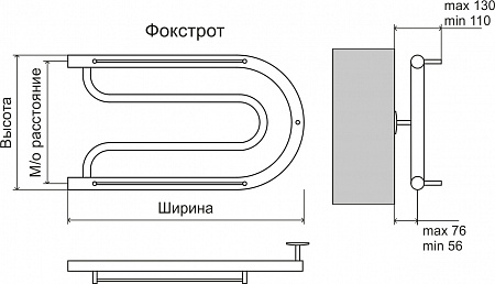 Фокстрот AISI 32х2 320х600 Полотенцесушитель  TERMINUS Георгиевск - фото 3